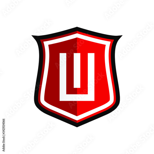Initial Letter U with Shield Logo Design