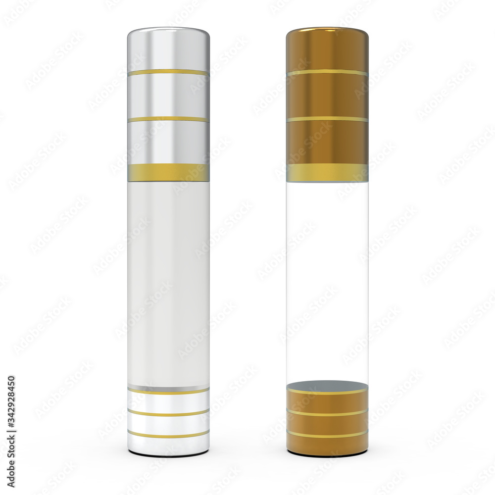 3d Illustration, Cosmetic gold & sliver bottle mock-up, Photo-realistic packaging mockup template 3d Illustration, Cosmetic gold & sliver bottle mock-up, Photo-realistic packaging mockup template