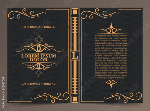 Vintage book layouts and design - covers and pages, classical rich frames, dividers, corners, borders, luxury ornaments and decorations, beautiful pages templates for creative design

