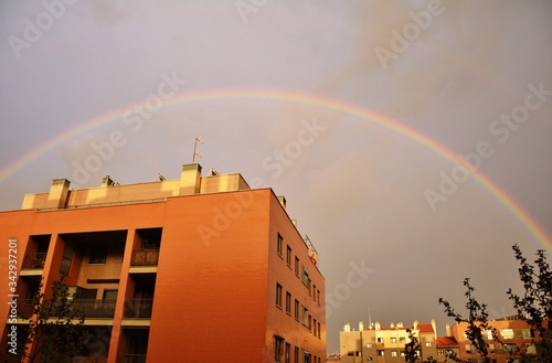 one rainbow over the city