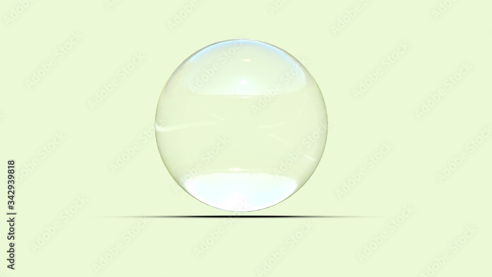 White glass ball. White sphere on a white background, 3d illustration White glass ball. White sphere on a white background, 3d illustration