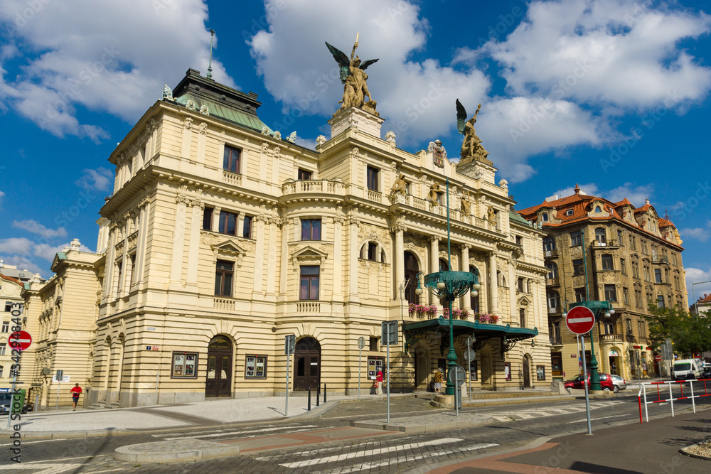 Vinohrady Theatre (Czech: Divadlo na Vinohradech), built in 1905. Prague. Czech Republic.