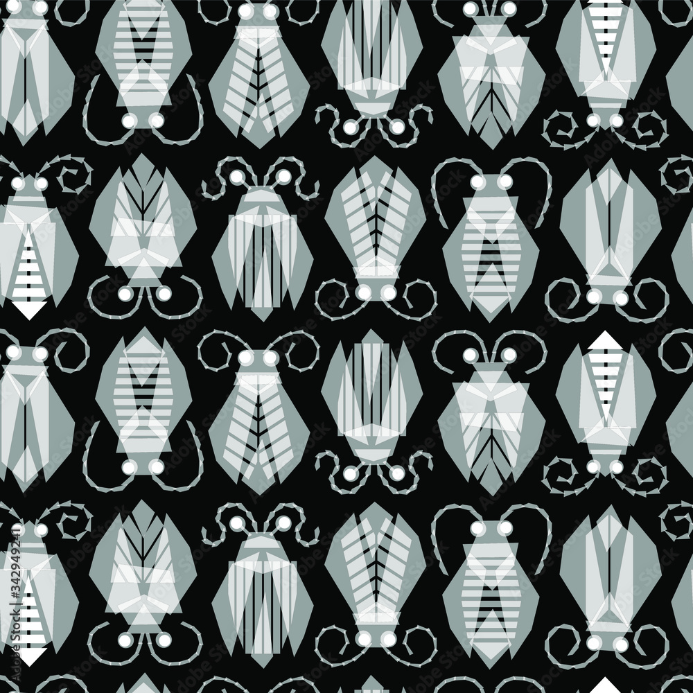 A pattern of stylized beetles A pattern of stylized beetles