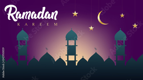 Ramadan Kareem illustration Islamic background mosque template