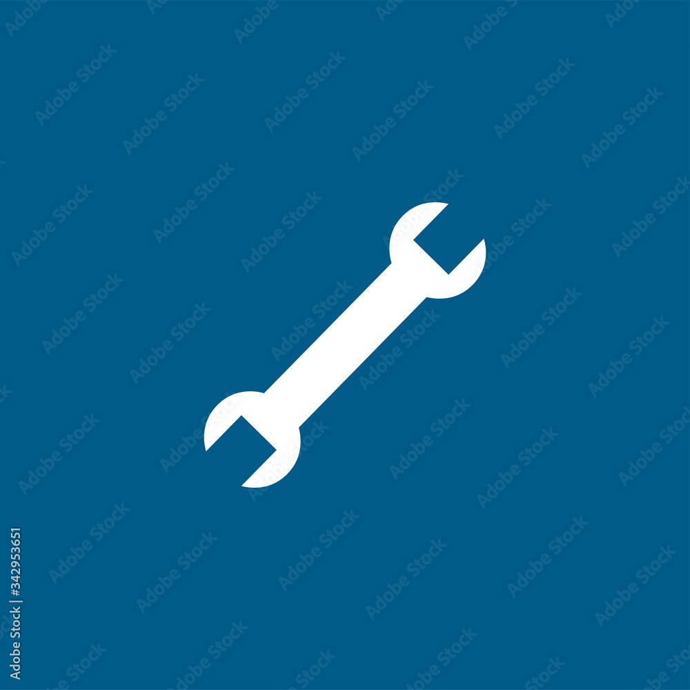 Wrench Blue Icon On White Background. Blue Flat Style Vector Illustration Wrench Blue Icon On White Background. Blue Flat Style Vector Illustration
