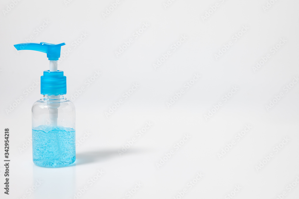 Hand sanitizer gel in pump bottle isolated on a white background. Sanitizer gel for corona virus or Covid 19 protection. Hand sanitizer gel in pump bottle isolated on a white background. Sanitizer gel for corona virus or Covid 19 protection.