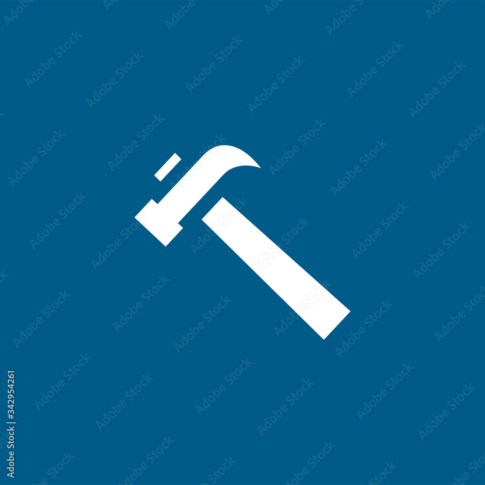Hammer Blue Icon On White Background. Blue Flat Style Vector Illustration Hammer Blue Icon On White Background. Blue Flat Style Vector Illustration