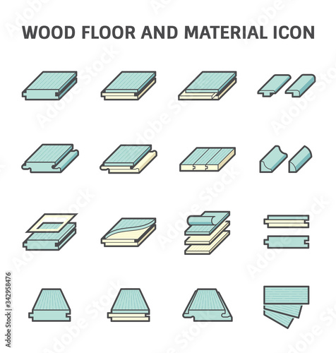 Wood floor and material vector icon set design on white background.