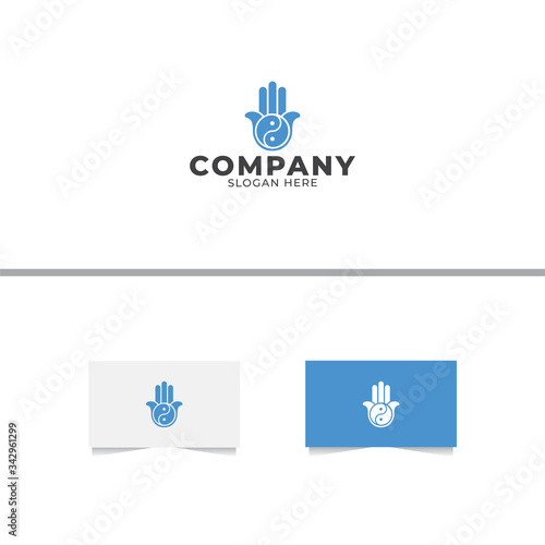 Hand Yin Yang Logo Design Template