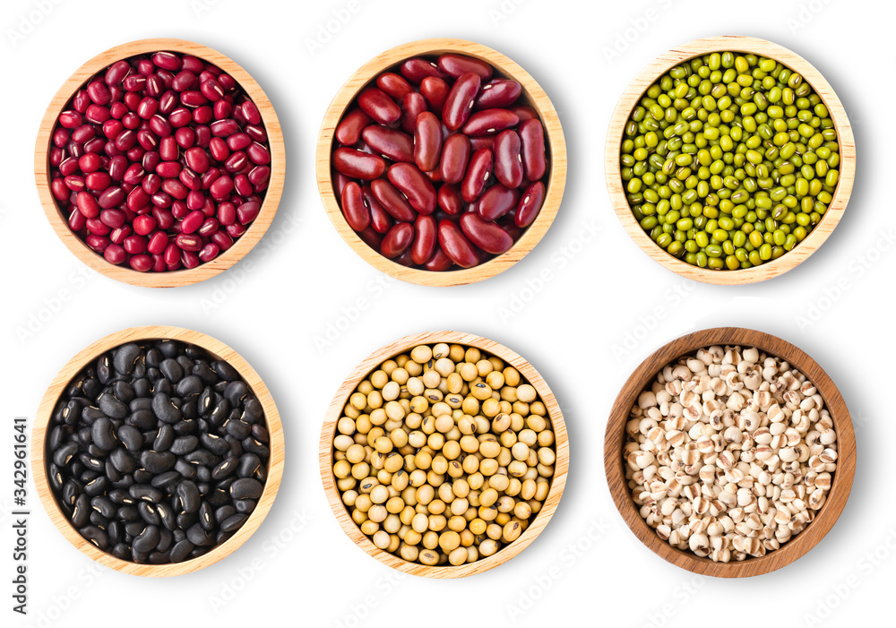 Collection of mix bean ( red kidney, green mung, black bean, soy beans