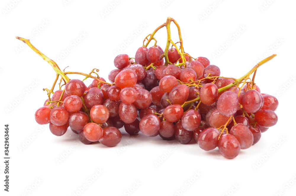 fresh red grapes isolated on white background. fresh red grapes isolated on white background.