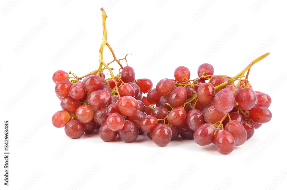 Fototapeta premium fresh red grapes isolated on white background.