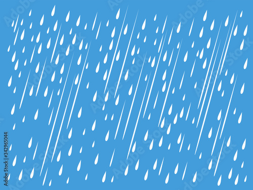 Heavy rain in dark sky, rainy season, clouds and storm, weather nature background, Flood natural disaster, vector illustration. 