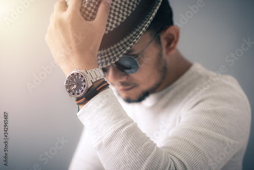 watch on wrist of man