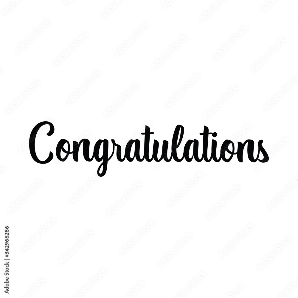Congratulations text, hand drawn style lettering message. Congratulations text, hand drawn style lettering message.