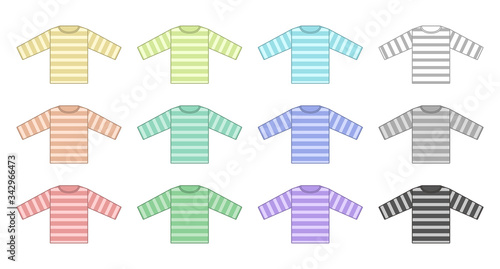 横縞模様のTシャツセット