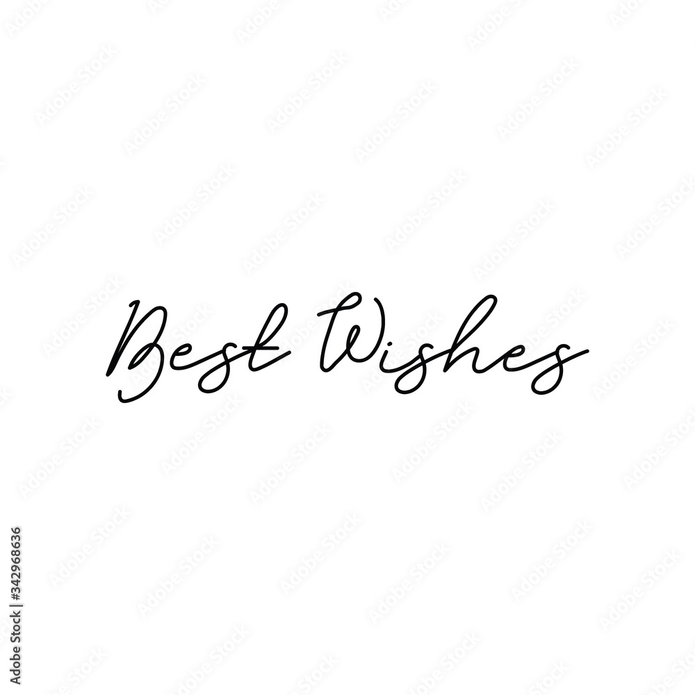Fototapeta premium Best wishes text, hand drawn style lettering message.