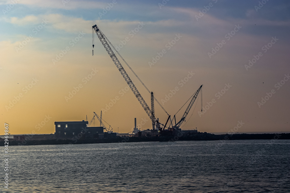 cranes in port