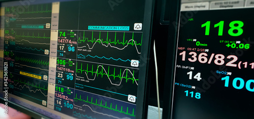 Heart rate monitor measuring vital signs.
