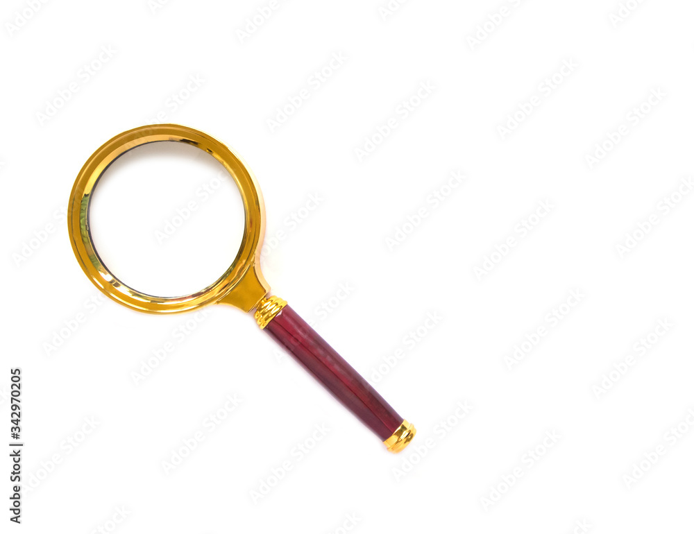 Top view of Retro magnifying glass with copy space. Top view of Retro magnifying glass with copy space.