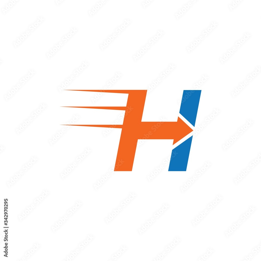 Obraz premium h letter arrow icon logo vector