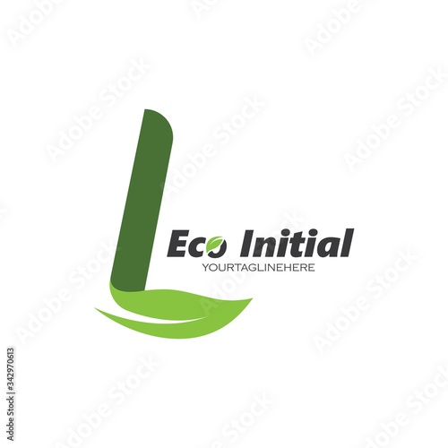 l letter eco leave  logo business vector