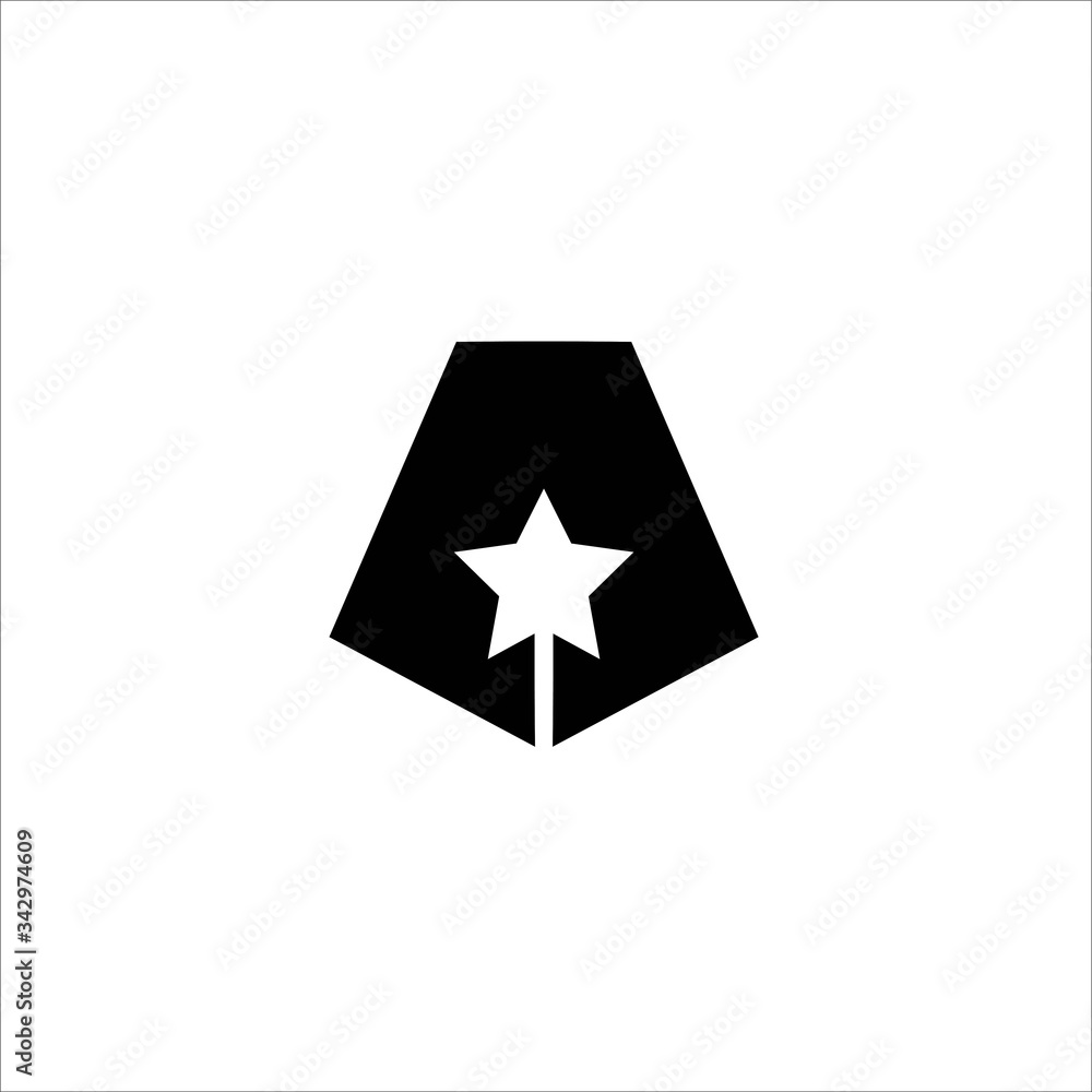 Letter A star  logo design vector image