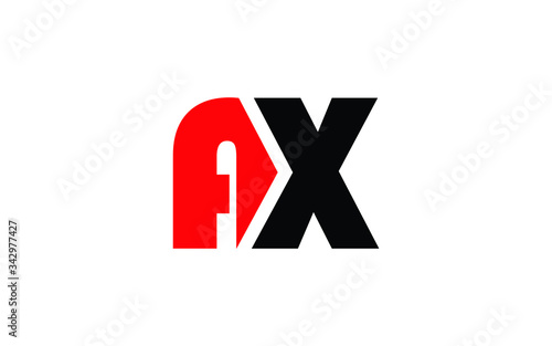 AX or XA and A, X Uppercase Letter Initial Logo Design, Vector Template photo