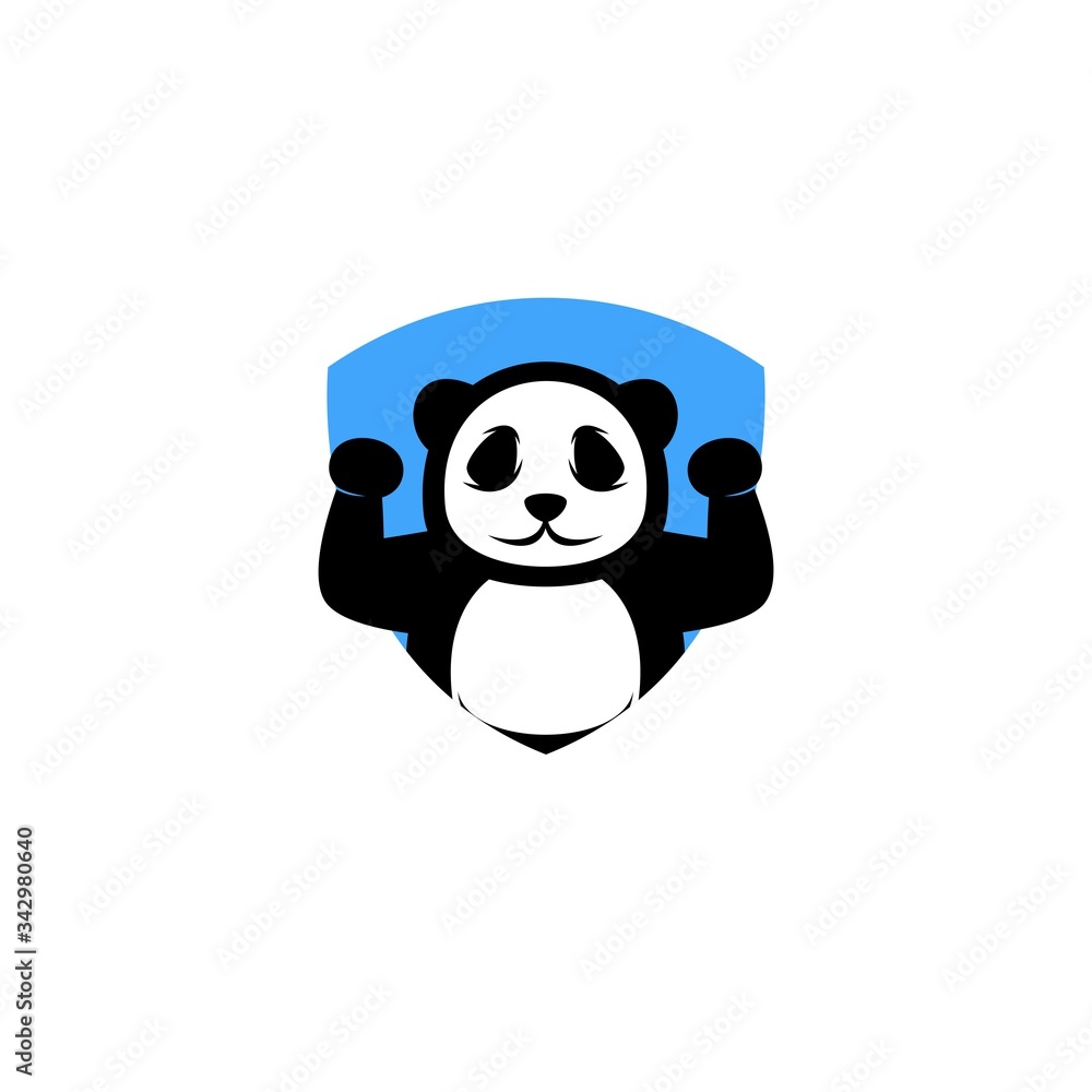 Panda Bear Silhouette Logo Design Vector Template Panda Bear Silhouette Logo Design Vector Template