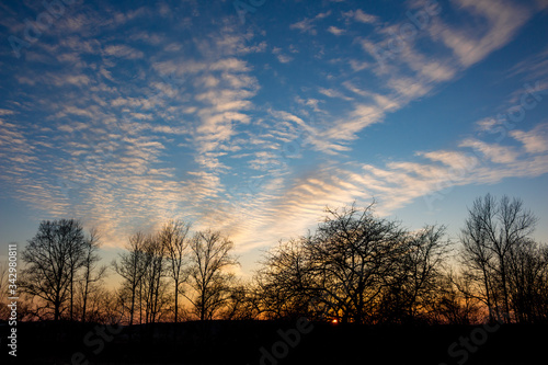 Stratocumulus clouds at sunset  beautiful cloudscape 