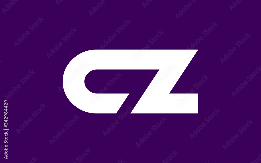 CZ or ZC and C, Z Uppercase Letter Initial Logo Design, Vector Template - obrazy, fototapety, plakaty 