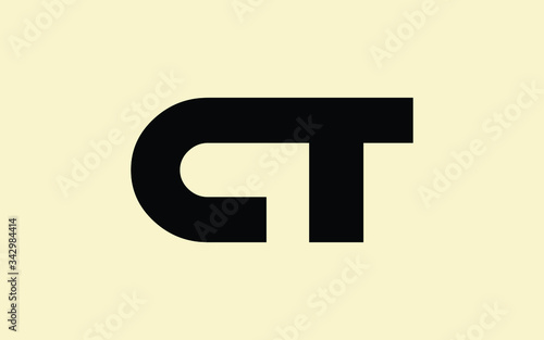 CT or TC and C, T Uppercase Letter Initial Logo Design, Vector Template