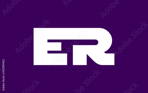 ER or RE and E, R Uppercase Letter Initial Logo Design, Vector Template