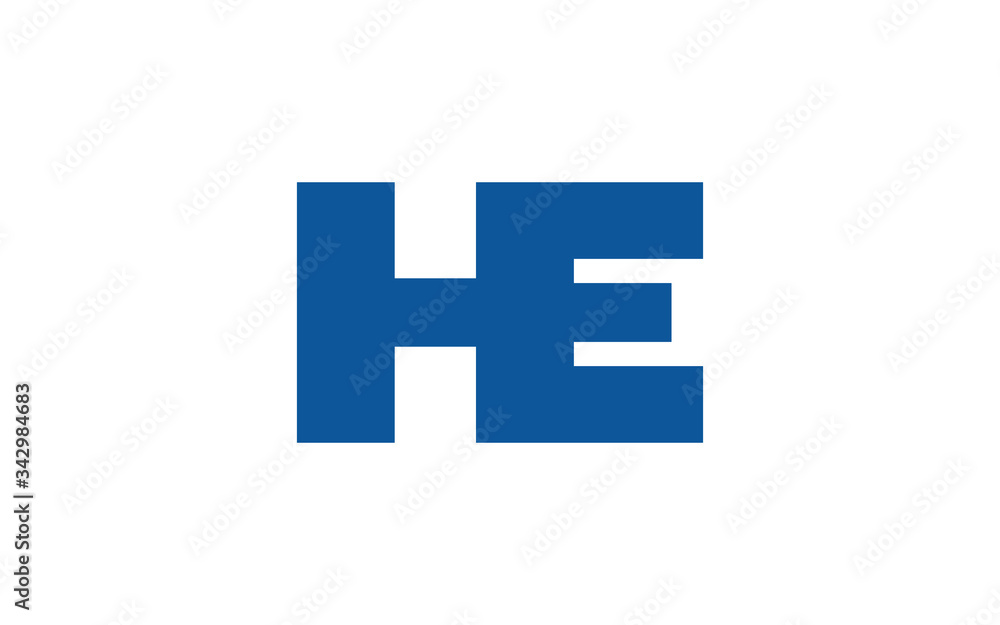 Obraz premium HE or EH and H, E Uppercase Letter Initial Logo Design, Vector Template