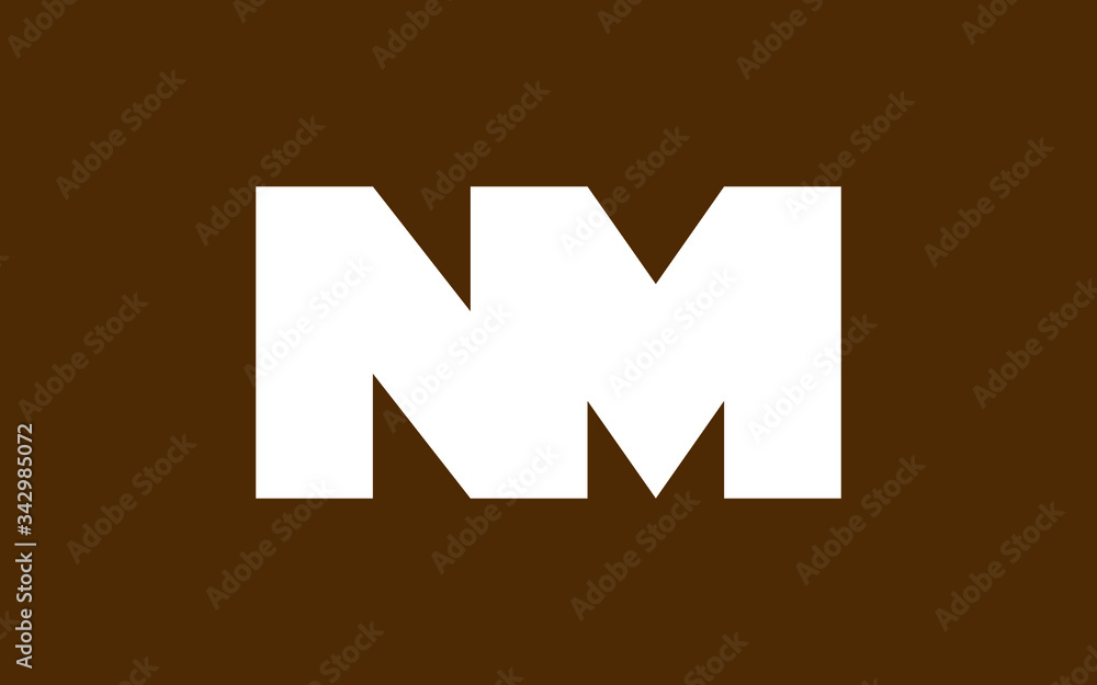 NM or MN and N, M Uppercase Letter Initial Logo Design, Vector Template