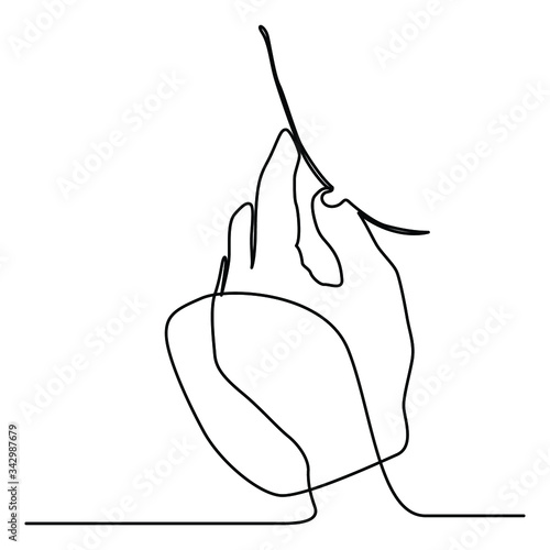 one continuous line drawing left hand cheek