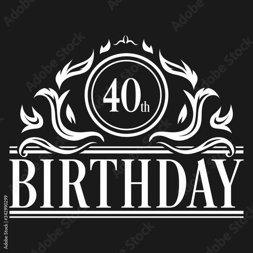 Luxury 40th Birthday Logo illustration vector