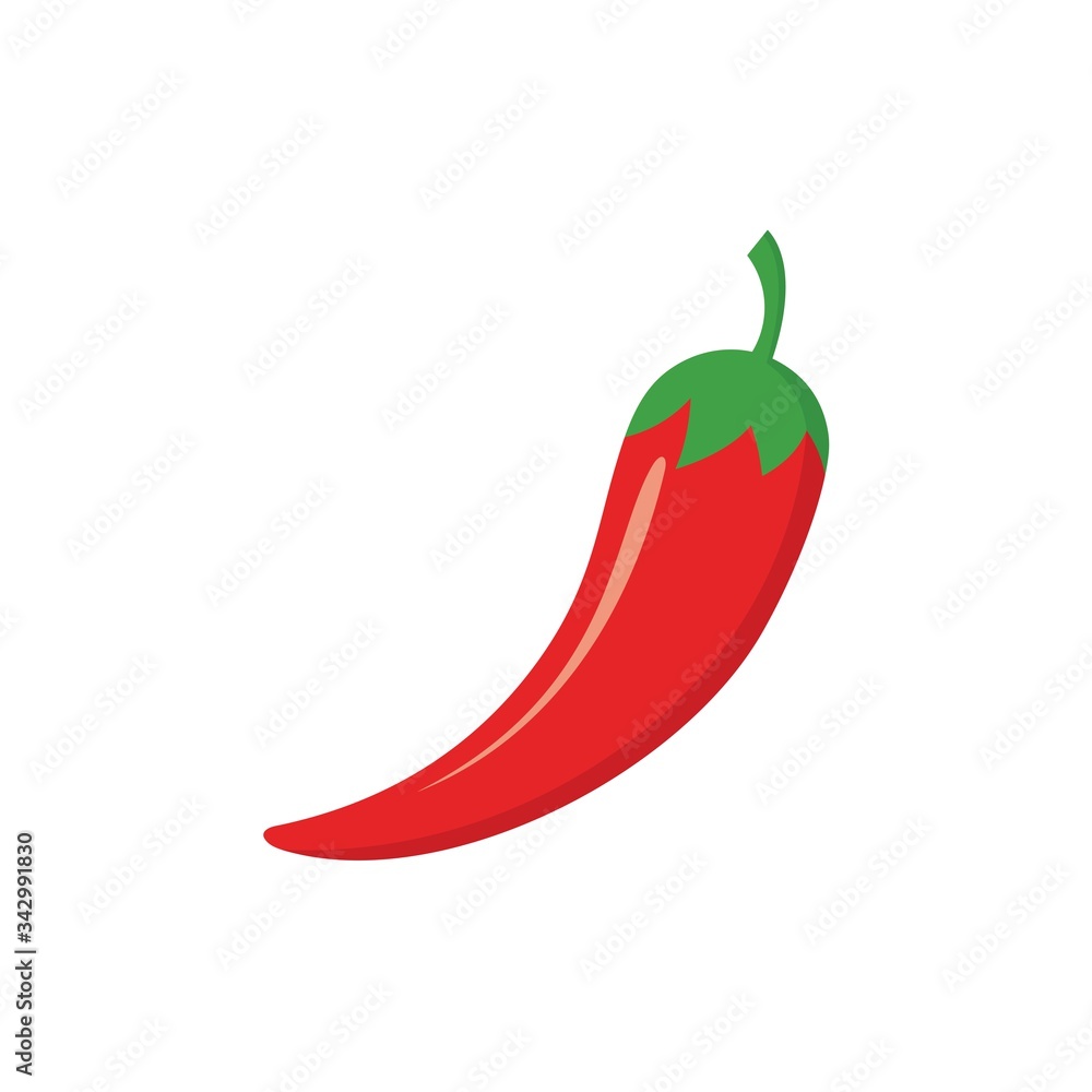 Hot chili pepper vector illustration, isolated on white background. Red hot chili design vector. Hot chili pepper vector illustration, isolated on white background. Red hot chili design vector.