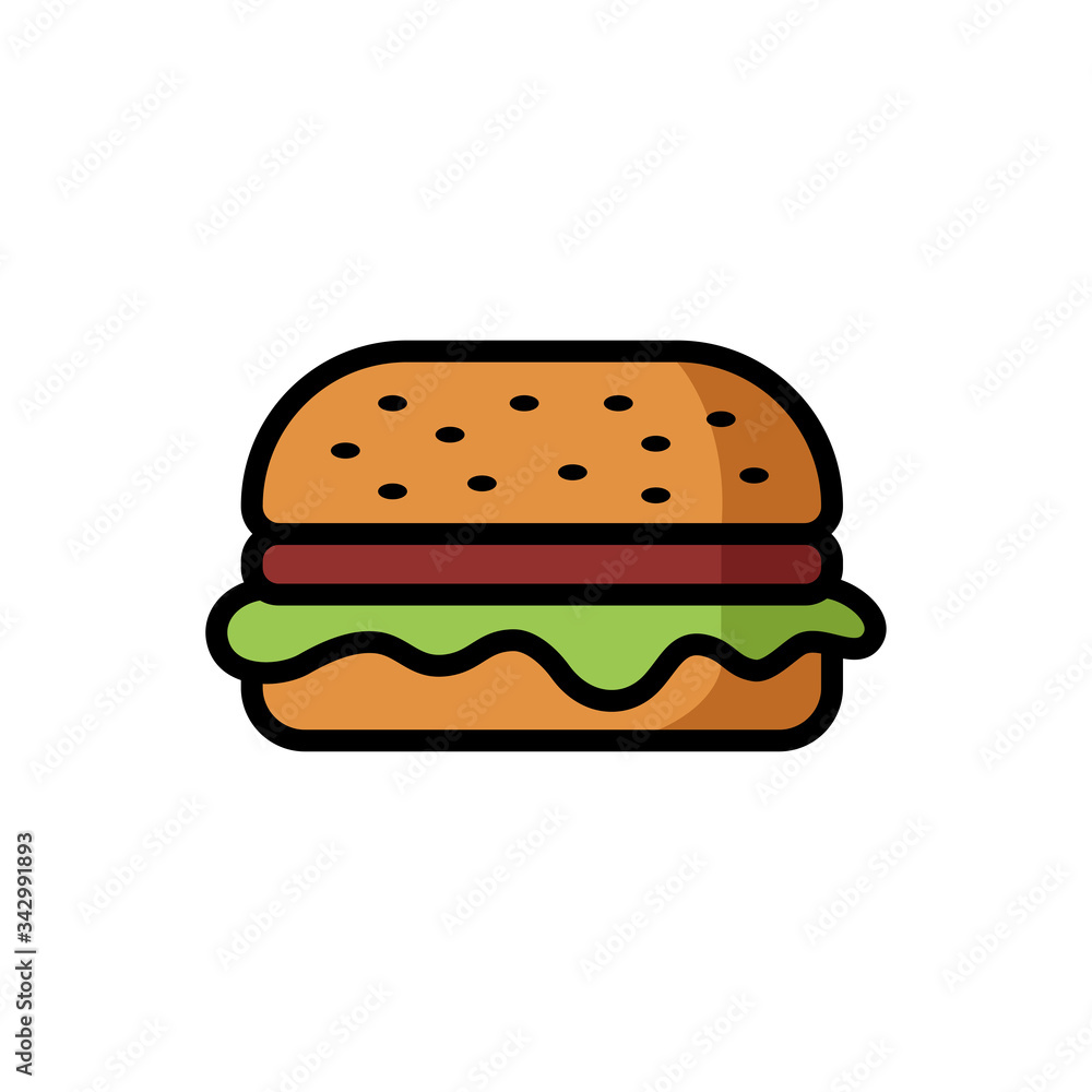 hamburger - fast food icon vector design template hamburger - fast food icon vector design template