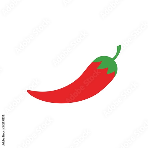 Hot chili pepper vector illustration, isolated on white background. Red hot chili design vector.