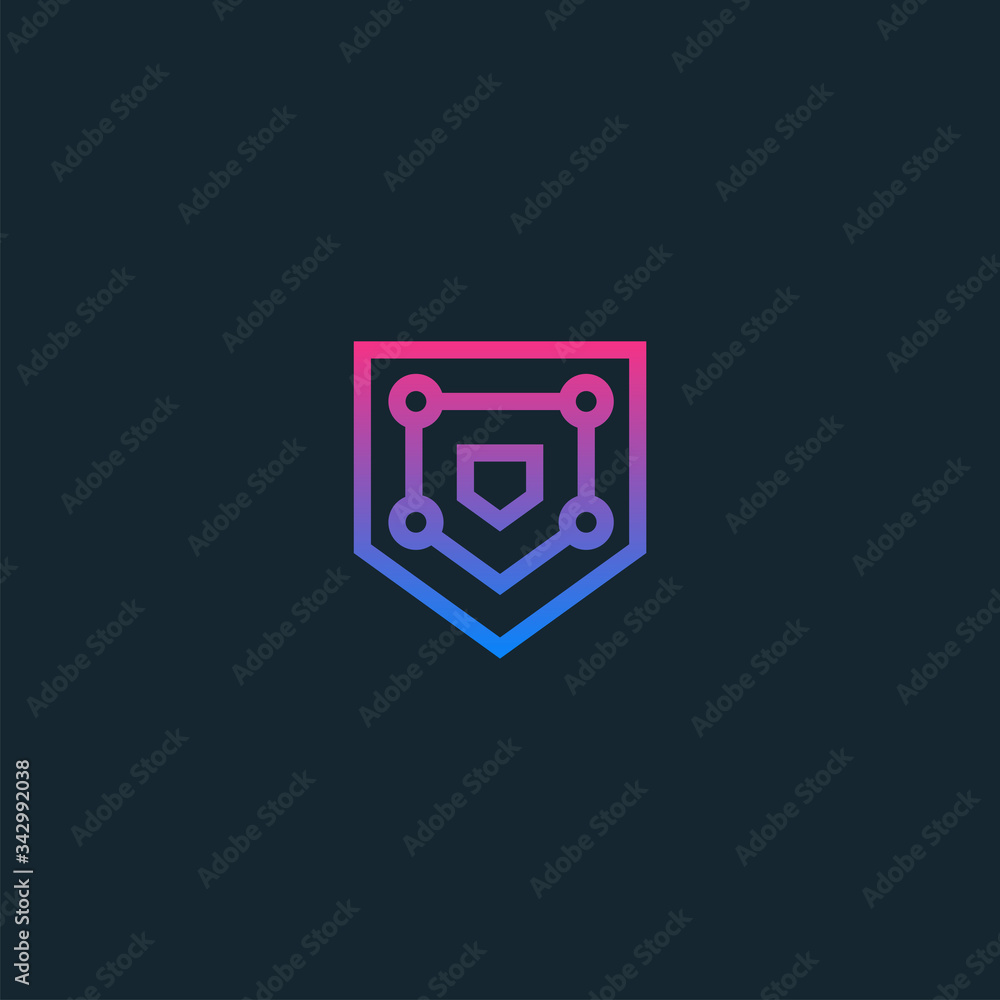 Abstract shield tech logo icon design template Abstract shield tech logo icon design template