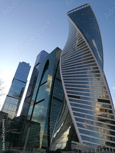 Moscow Business Center Buildings view from down street