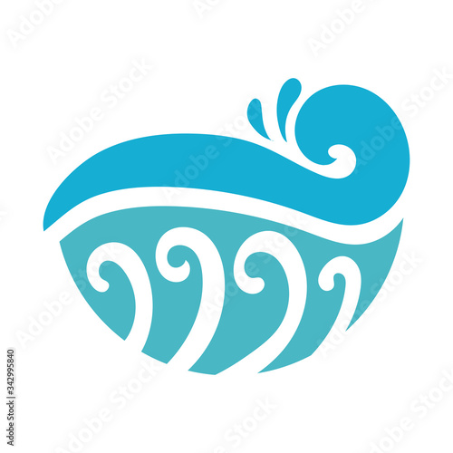 Fototapeta Naklejka Na Ścianę i Meble -  water wave ocean flat style icon