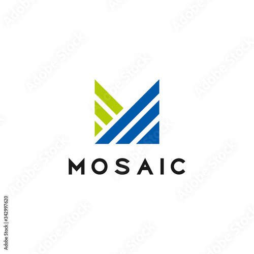 Free Download the letter M with the concept of the mosaic logo - GFXLoad