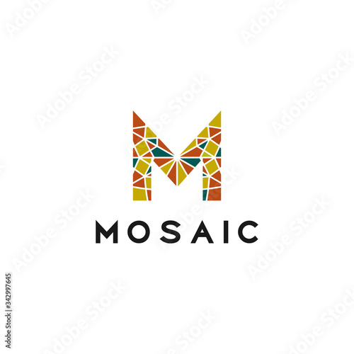 the letter M with the concept of the mosaic logo