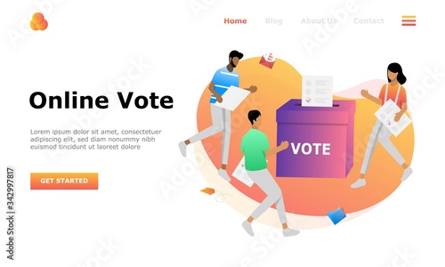 Online Vote Vector Illustration Concept, Suitable for web landing page, ui, mobile app, editorial design, flyer, banner, and other related occasion