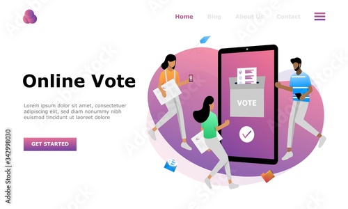 Online Vote Vector Illustration Concept, Suitable for web landing page, ui, mobile app, editorial design, flyer, banner, and other related occasion