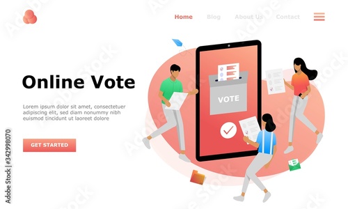 Online Vote Vector Illustration Concept, Suitable for web landing page, ui, mobile app, editorial design, flyer, banner, and other related occasion