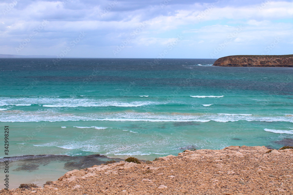 beach and sea in coffin bay, south australia