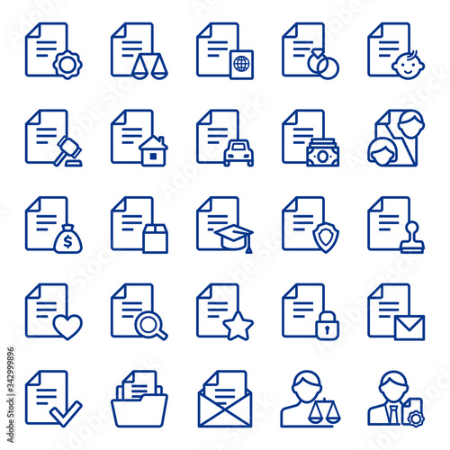 Set of document icons. Vector illustration